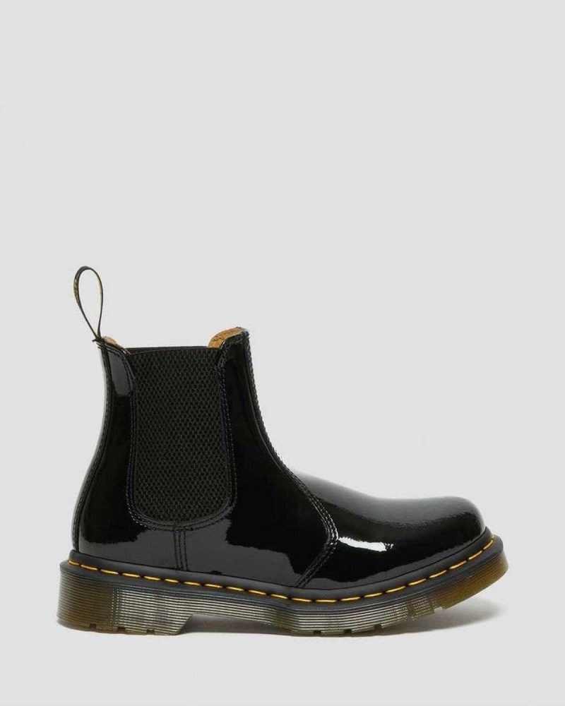 Black DR Martens 2976 Patent Leather Chelsea Boots | 3615USJOX