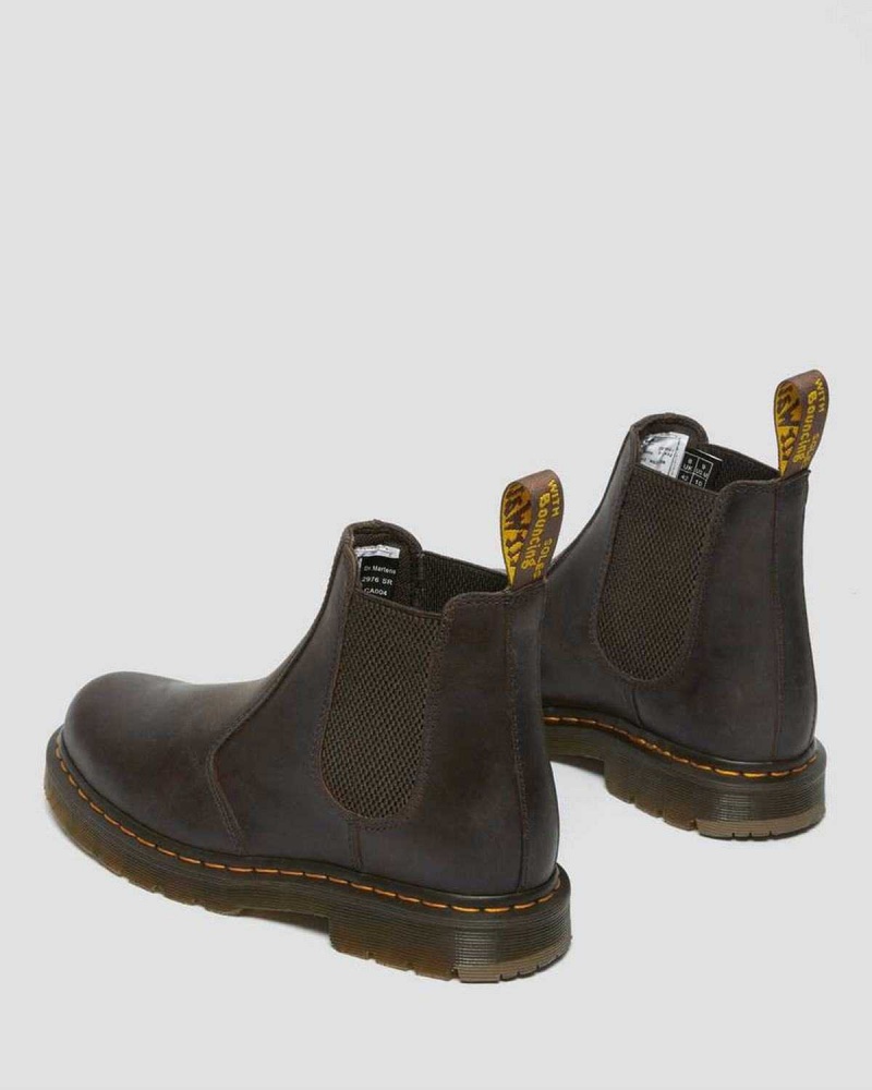 Black DR Martens 2976 Slip Resistant Leather Chelsea Boots | 7480VPTFG