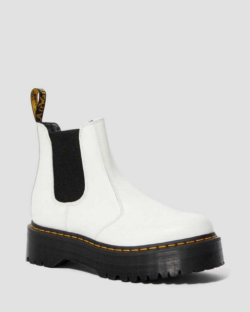 Black DR Martens 2976 Smooth Leather Platform Chelsea Boots | 0635SADCK