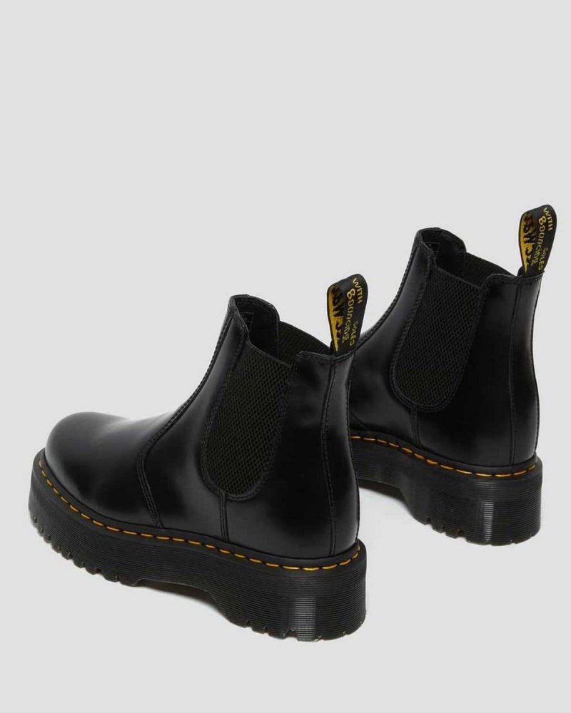 Black DR Martens 2976 Smooth Leather Platform Chelsea Boots | 5984VBCNS