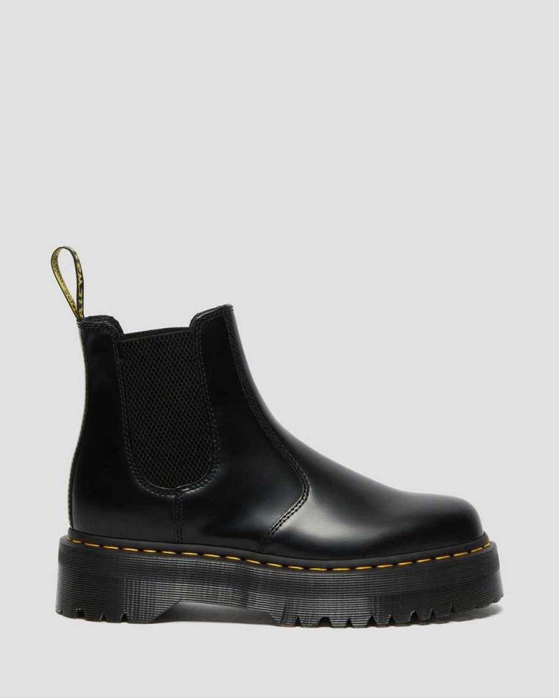 Black DR Martens 2976 Smooth Leather Platform Chelsea Boots | 5984VBCNS