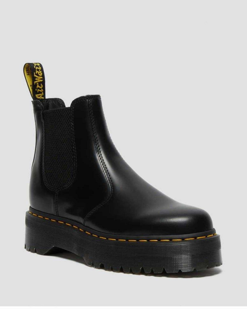 Black DR Martens 2976 Smooth Leather Platform Chelsea Boots | 5984VBCNS