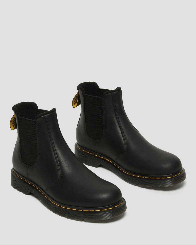 Black DR Martens 2976 Warmwair Leather Chelsea Boots | 8425PEWMF