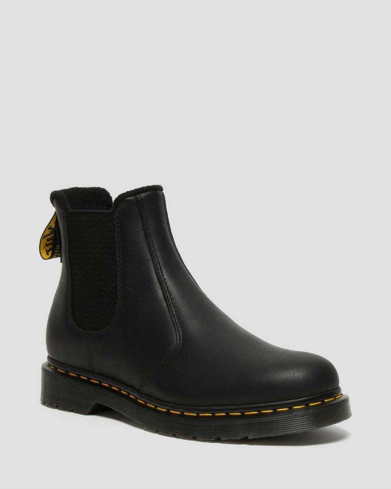 Black DR Martens 2976 Warmwair Leather Chelsea Boots | 8425PEWMF