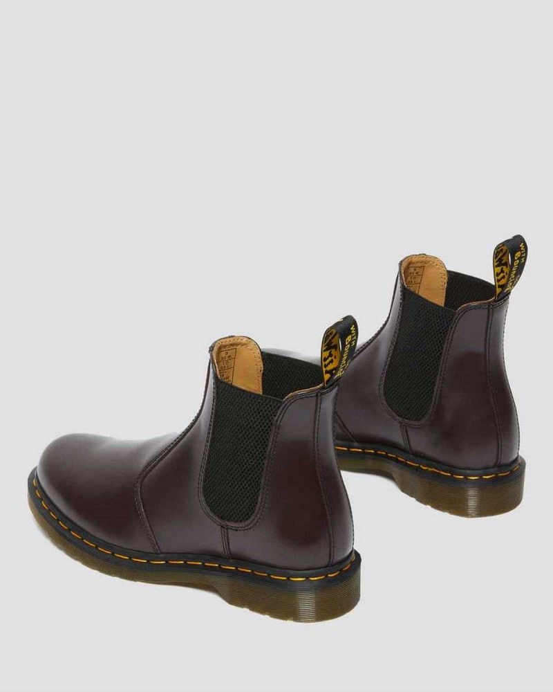 Black DR Martens 2976 Yellow Stitch Smooth Leather Chelsea Boots | 9084KOIYF