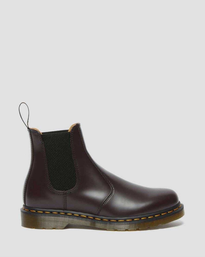 Black DR Martens 2976 Yellow Stitch Smooth Leather Chelsea Boots | 9084KOIYF