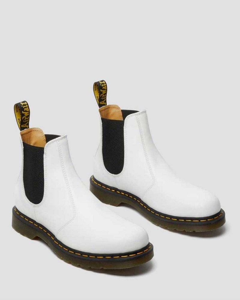 Black DR Martens 2976 Yellow Stitch Smooth Leather Chelsea Boots | 5710BXSHE