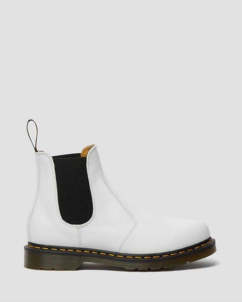 Black DR Martens 2976 Yellow Stitch Smooth Leather Chelsea Boots | 5710BXSHE