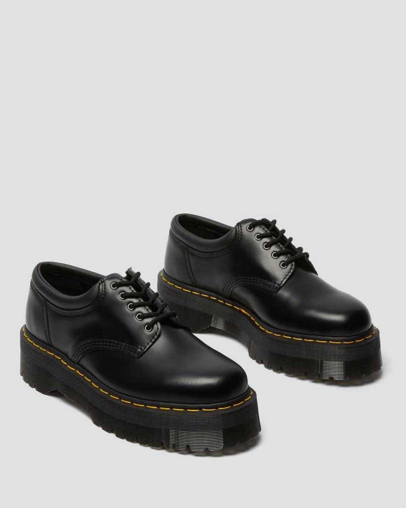 Black DR Martens 8053 Leather Platform Casual Shoes | 2601EMTDG