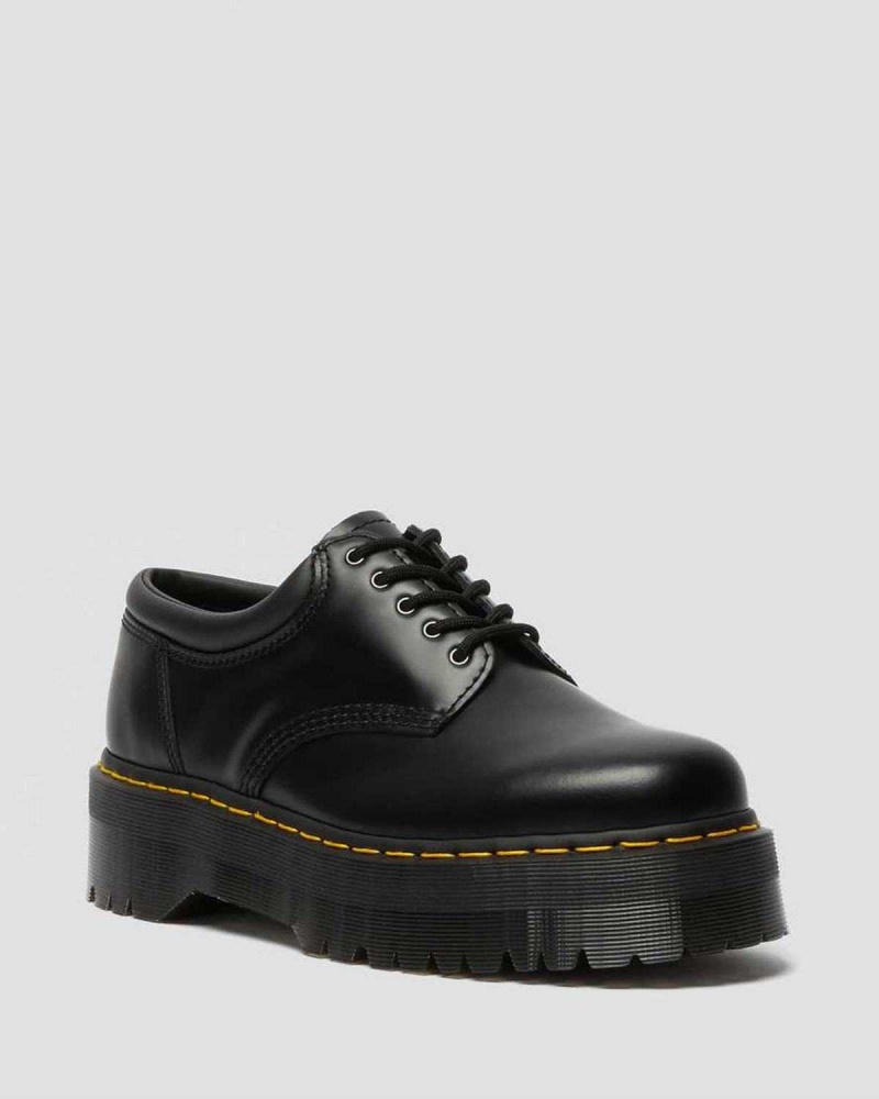 Black DR Martens 8053 Leather Platform Casual Shoes | 8670NDFQX