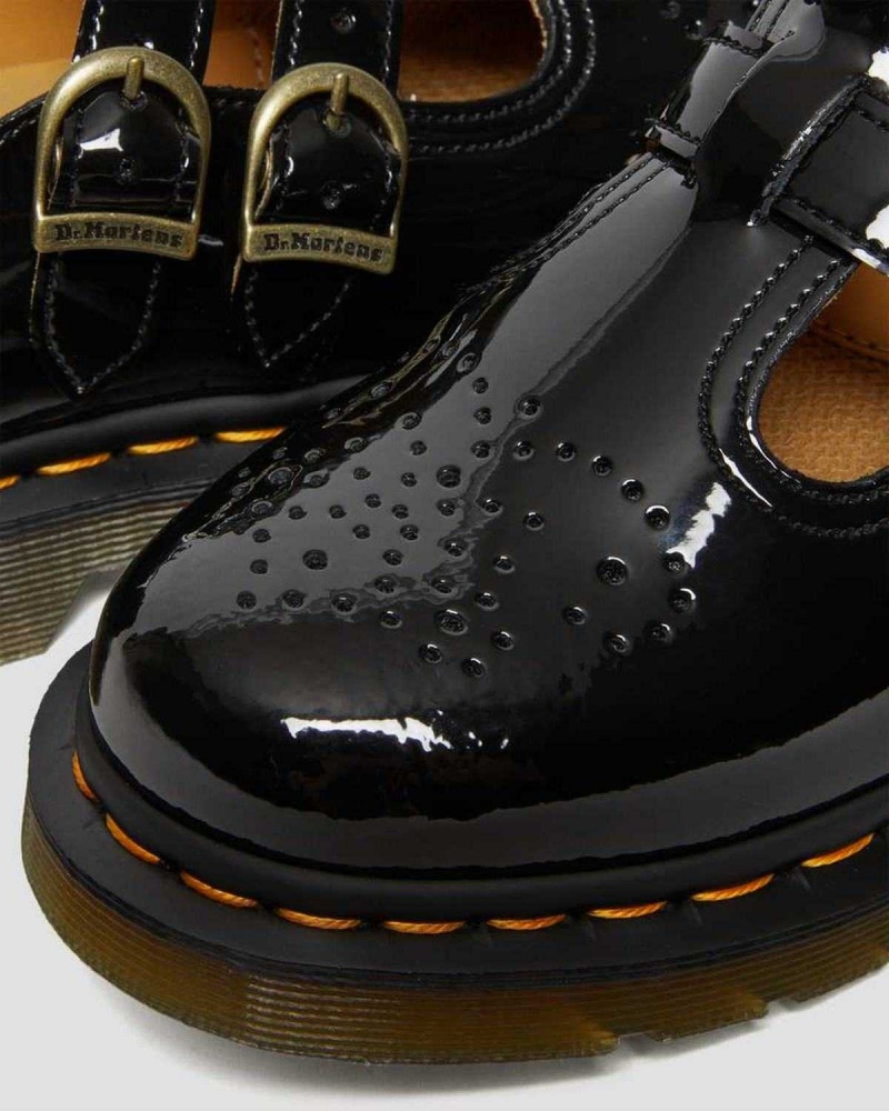 Black DR Martens 8065 Patent Leather Mary Jane Shoes | 5938IKYXE