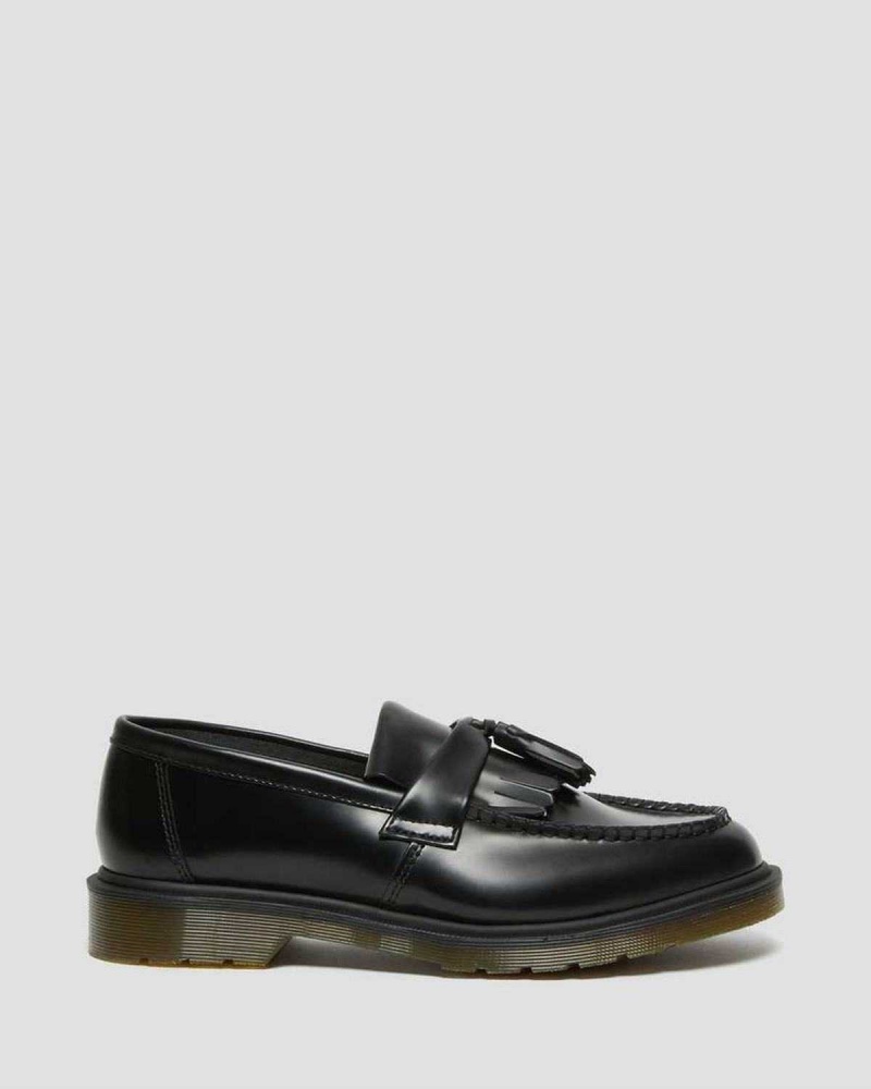 Black DR Martens Adrian Smooth Leather Tassle Loafers | 8362GUXCQ