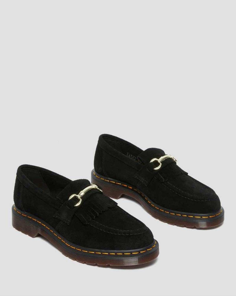 Black DR Martens Adrian Snaffle Suede Loafers | 1684XNWCF