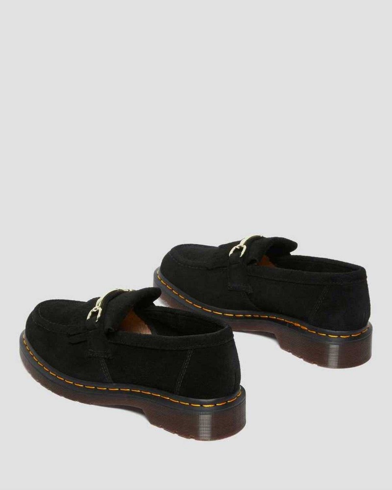 Black DR Martens Adrian Snaffle Suede Loafers | 1684XNWCF