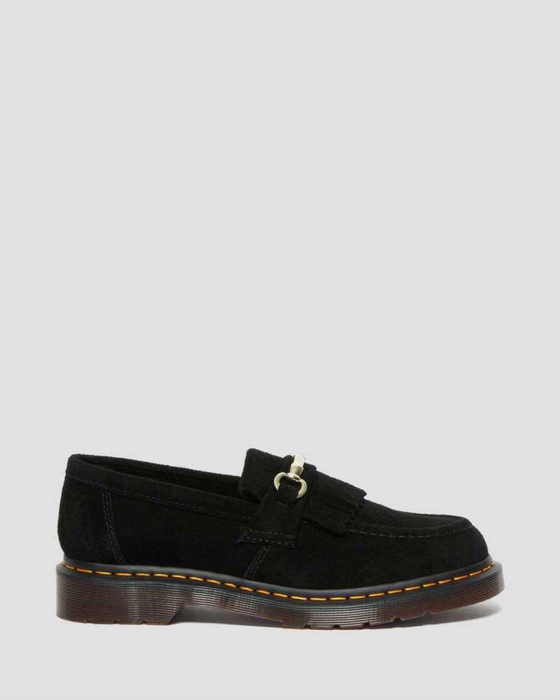 Black DR Martens Adrian Snaffle Suede Loafers | 1684XNWCF