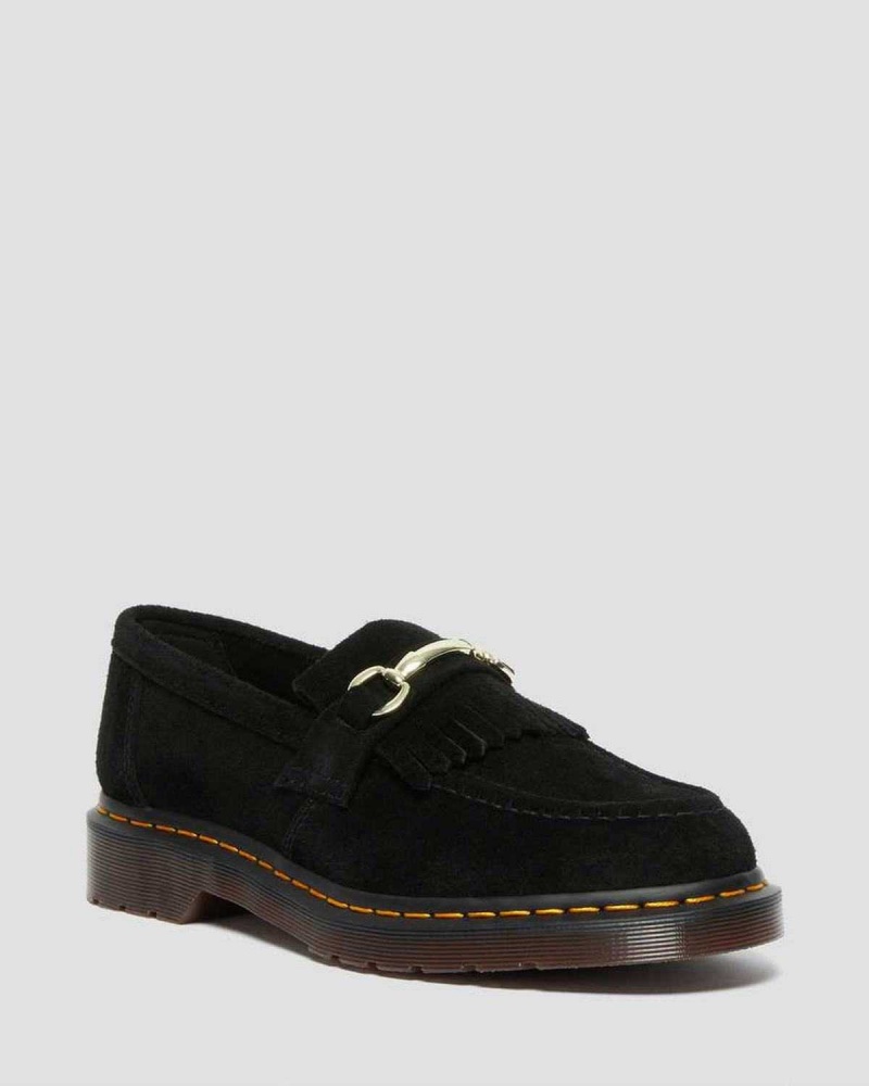 Black DR Martens Adrian Snaffle Suede Loafers | 1684XNWCF