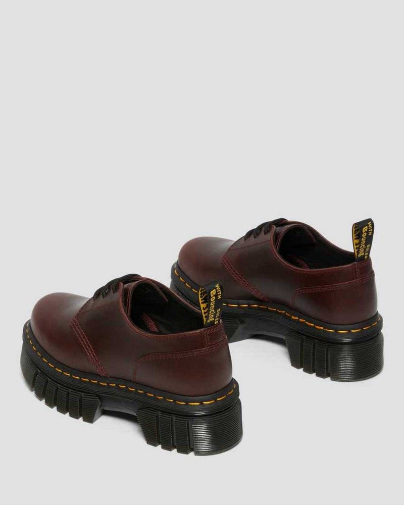 Black DR Martens Audrick Brando Leather Platform Shoes | 8357ZMRTI