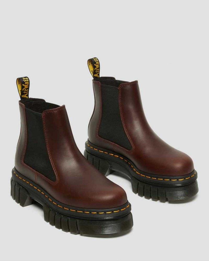 Black DR Martens Audrick Brando Leather Platform Chelsea Boots | 4230PTYFJ