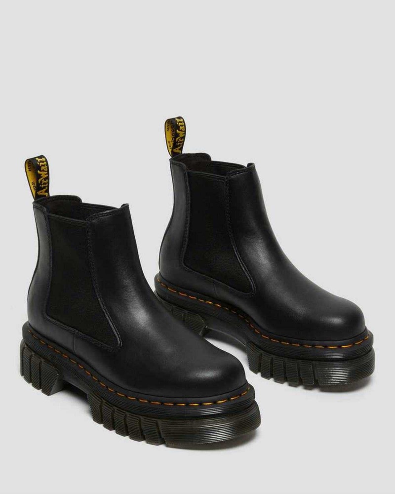 Black DR Martens Audrick Nappa Leather Platform Chelsea Boots | 9705ZYUEQ