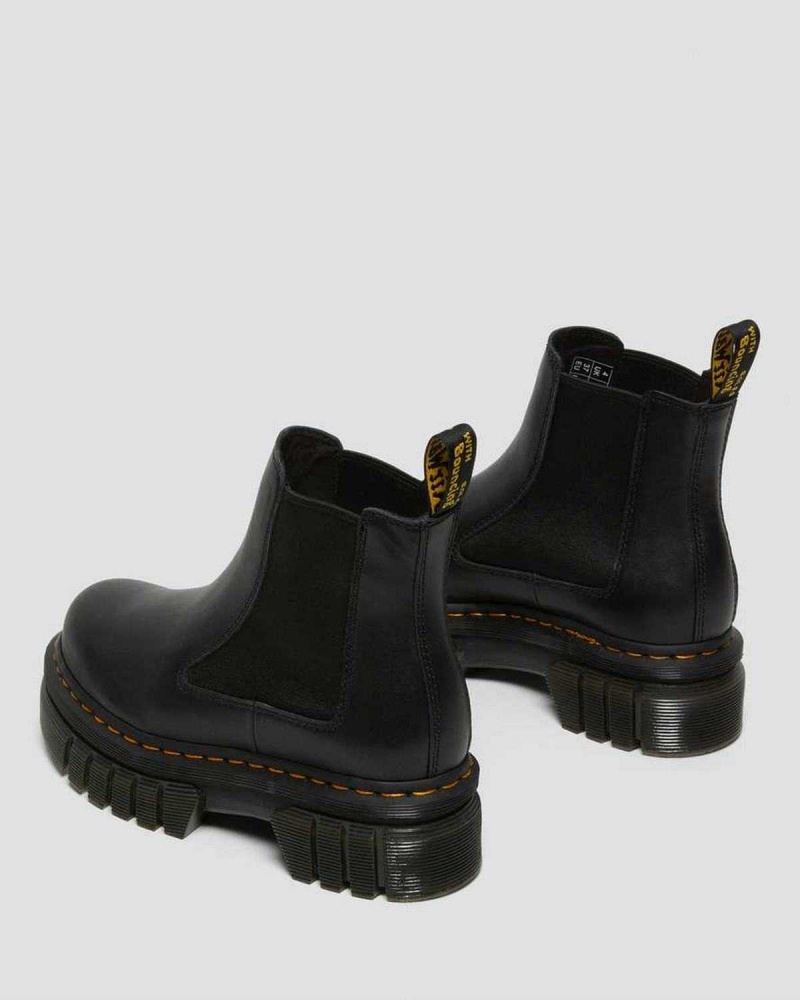 Black DR Martens Audrick Nappa Leather Platform Chelsea Boots | 9705ZYUEQ