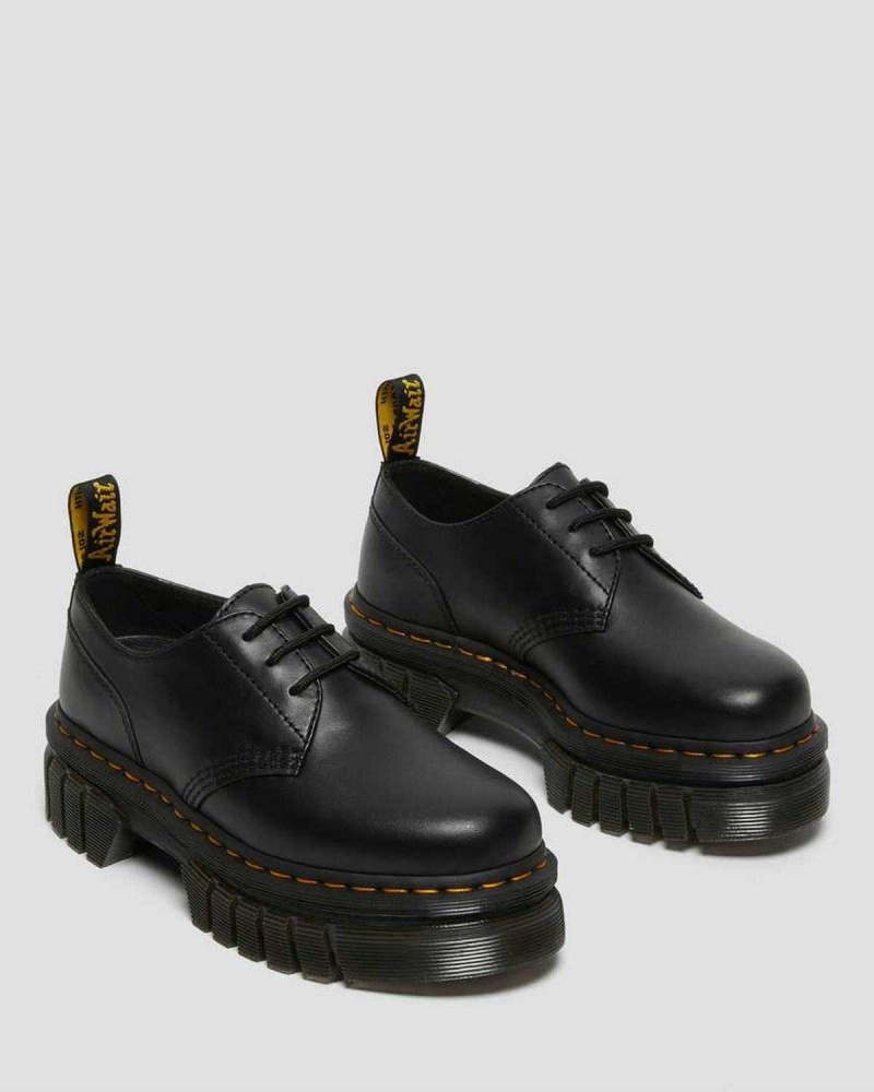 Black DR Martens Audrick Nappa Leather Platform Shoes | 7316CIPOY