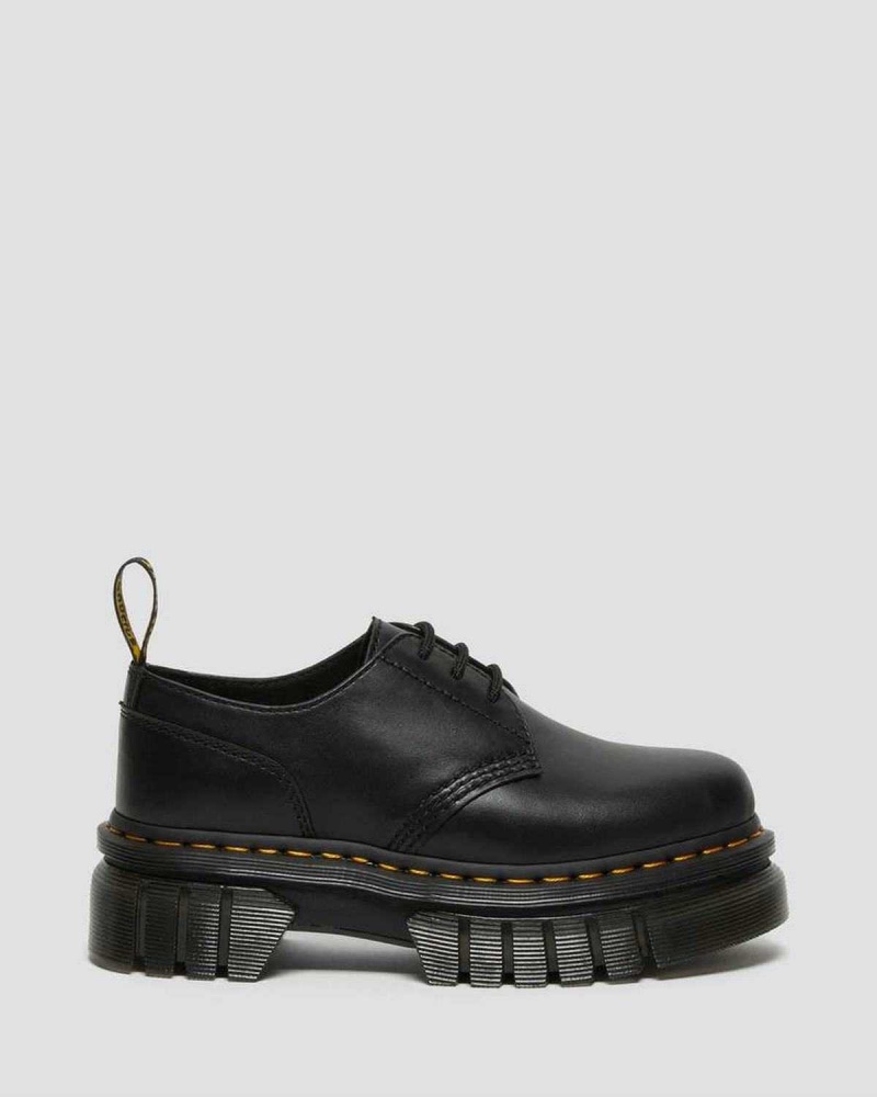 Black DR Martens Audrick Nappa Leather Platform Shoes | 7316CIPOY