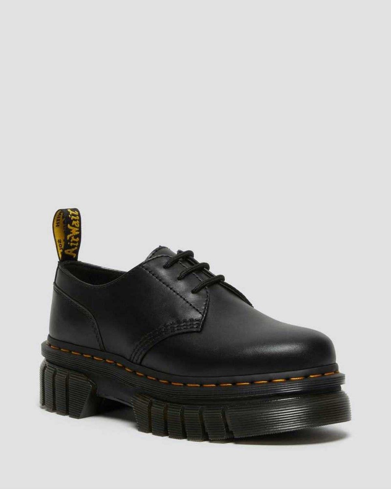 Black DR Martens Audrick Nappa Leather Platform Shoes | 7316CIPOY