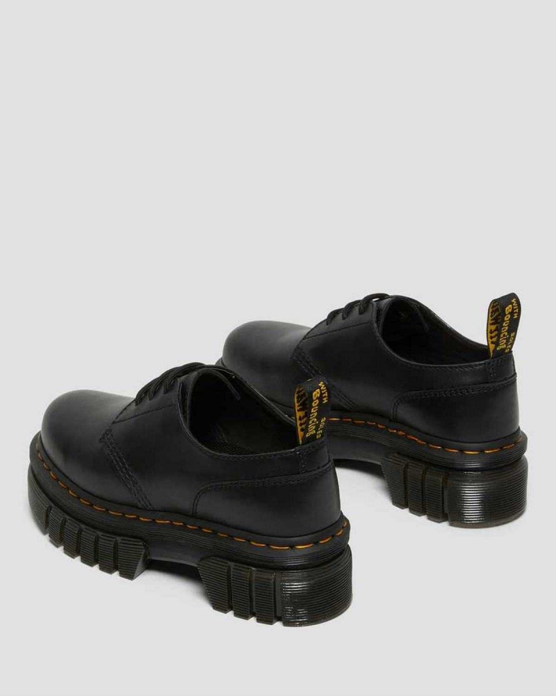 Black DR Martens Audrick Nappa Leather Platform Shoes | 6817NPZGS