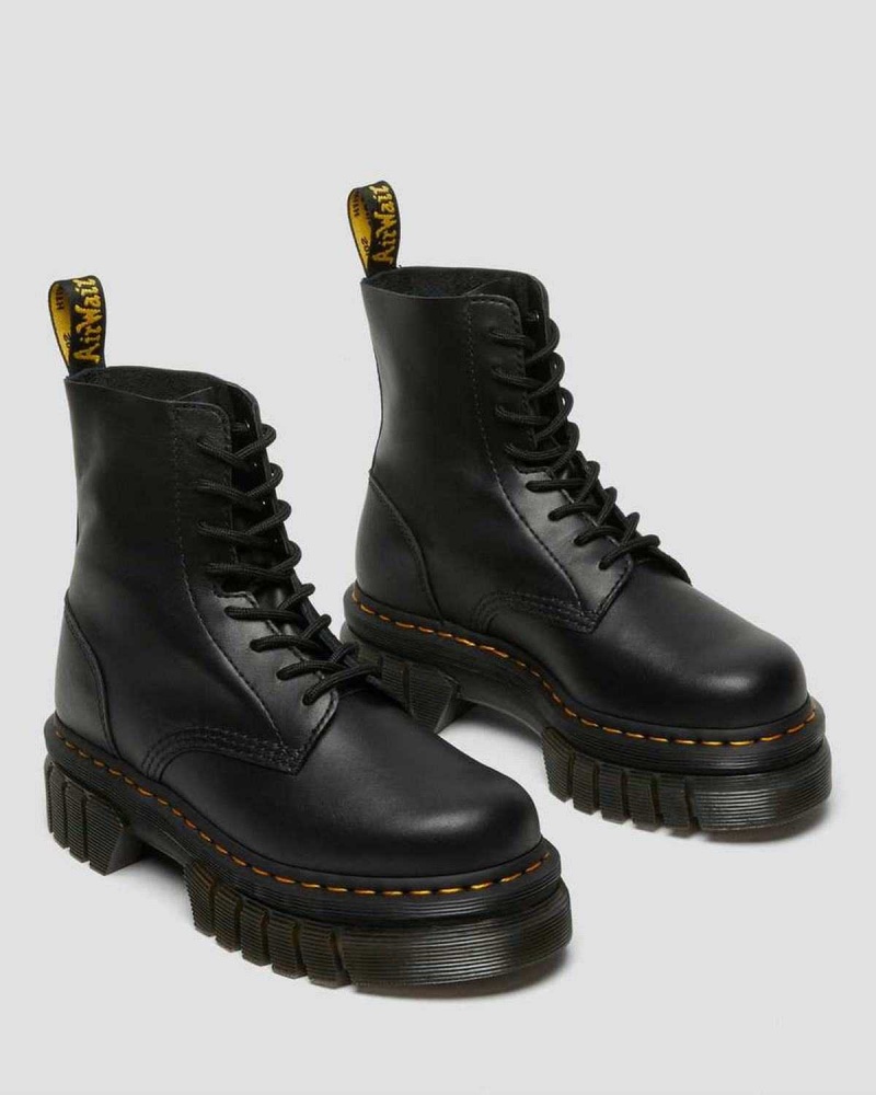 Black DR Martens Audrick Nappa Leather Platform Ankle Boots | 3745EWHGC