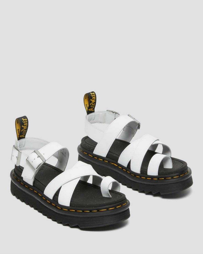 Black DR Martens Avry Hydro Leather Strap Sandals | 2816QENXY