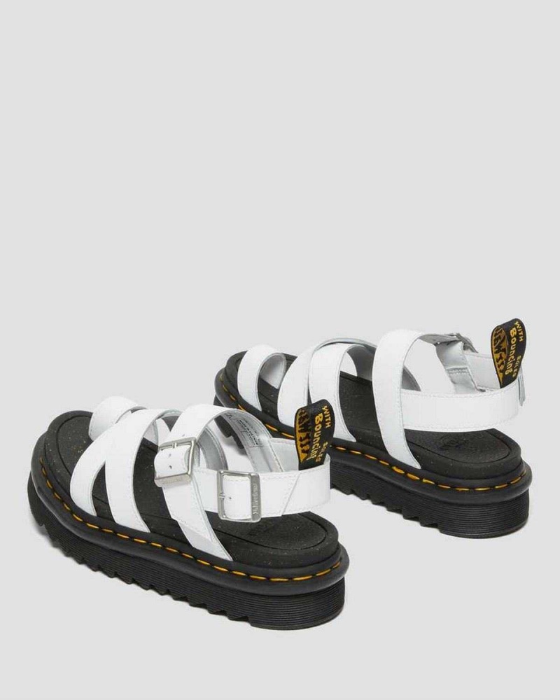 Black DR Martens Avry Hydro Leather Strap Sandals | 2816QENXY