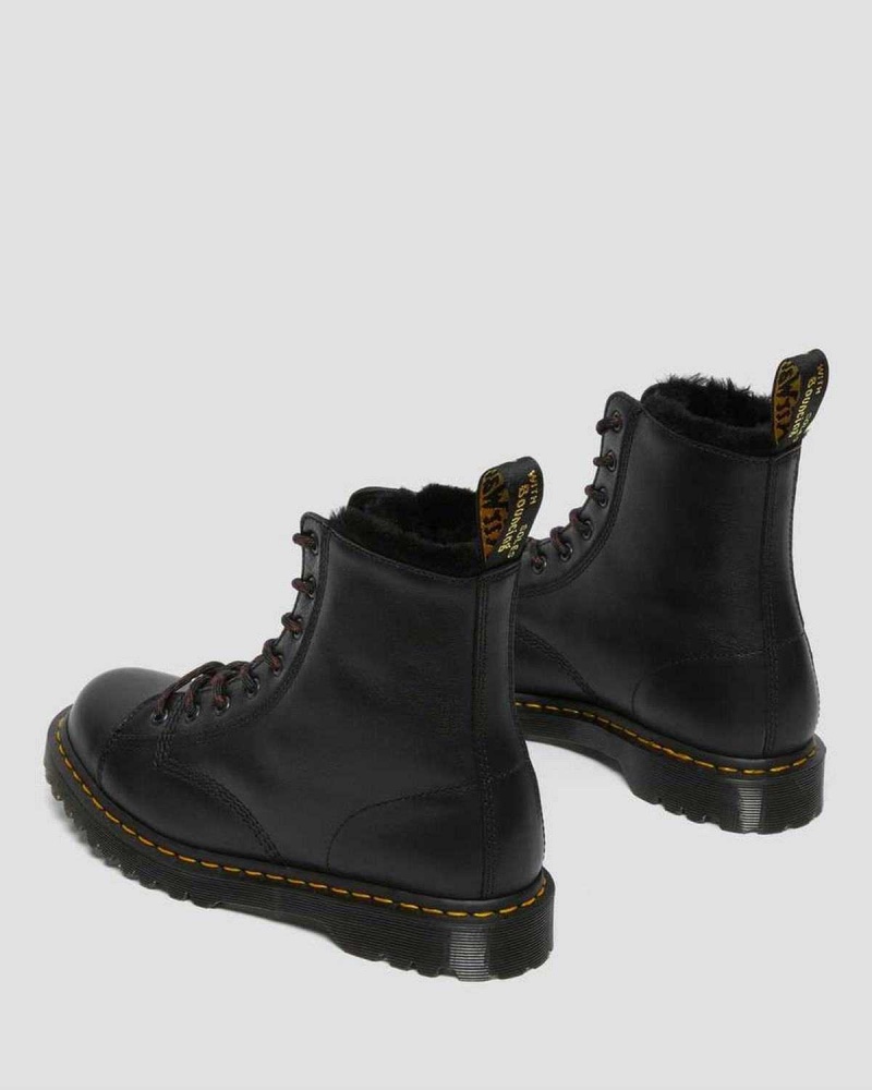 Black DR Martens Barton Made in England Shearling Lined Leather Boots | 0625CDPRH