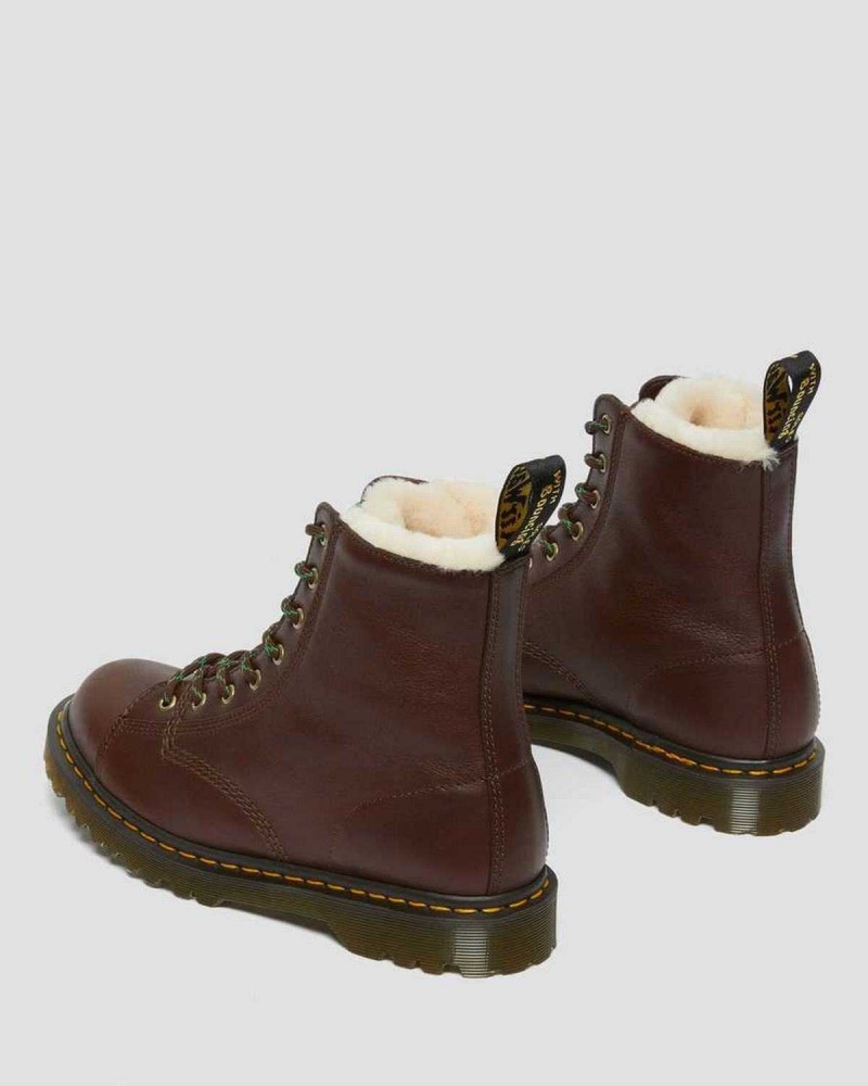 Black DR Martens Barton Made in England Shearling Lined Leather Boots | 1204QNKSF