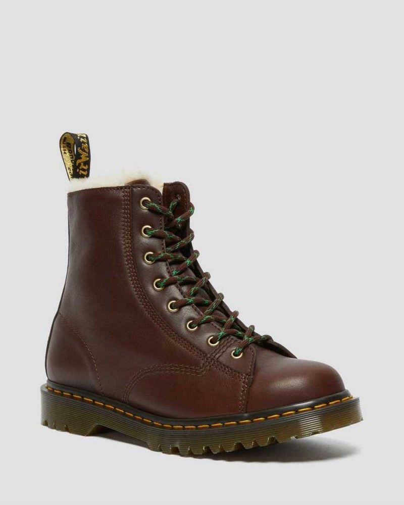 Black DR Martens Barton Made in England Shearling Lined Leather Boots | 1204QNKSF