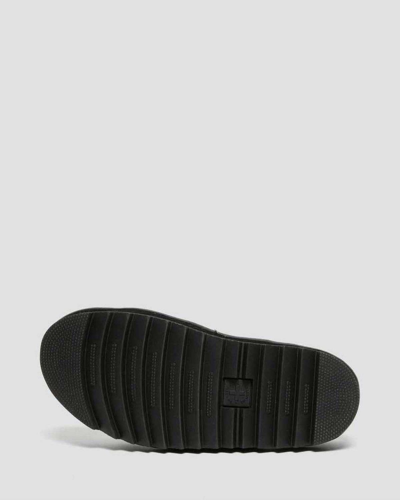 Black DR Martens Blaire Leather Slide Sandals | 1498FTOGH