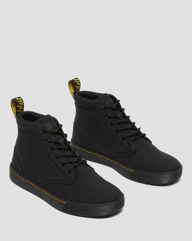 Black DR Martens Cairo Canvas Chukka Boots | 7186ADONH