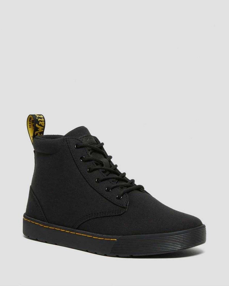 Black DR Martens Cairo Canvas Chukka Boots | 7186ADONH