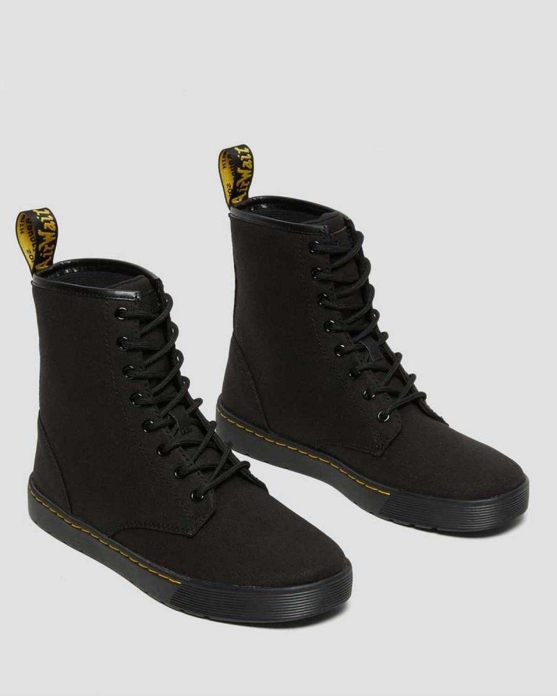 Black DR Martens Cairo Canvas Lace Up Boots | 6548UVJXL