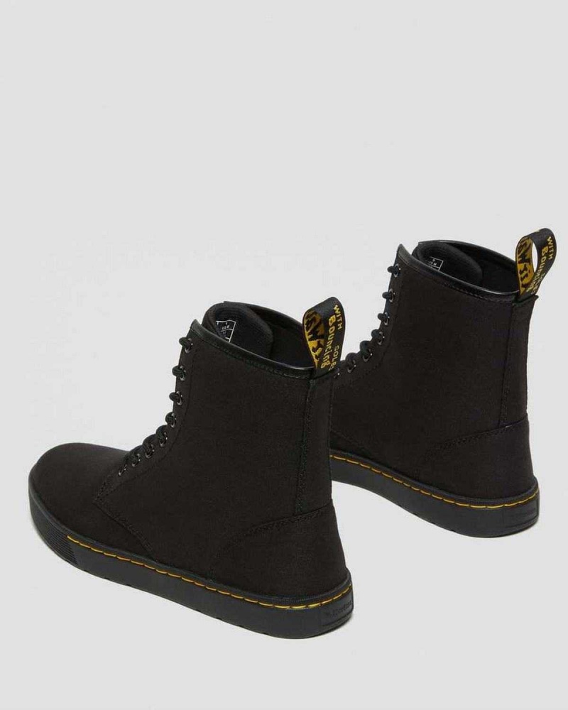 Black DR Martens Cairo Canvas Lace Up Boots | 6548UVJXL