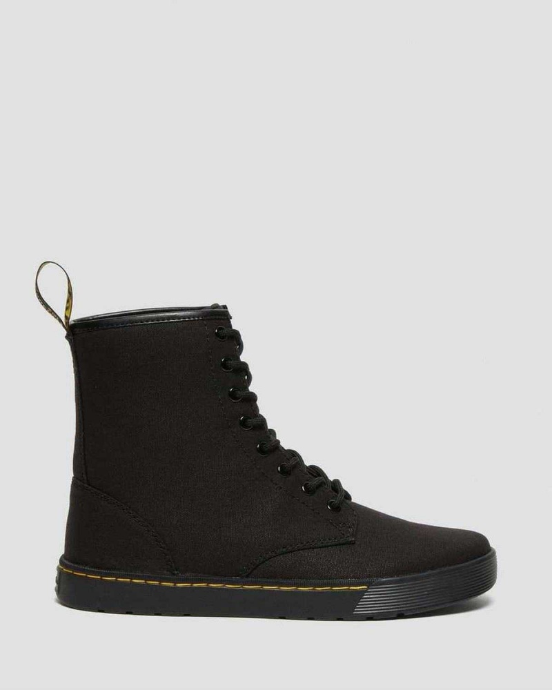 Black DR Martens Cairo Canvas Lace Up Boots | 6548UVJXL