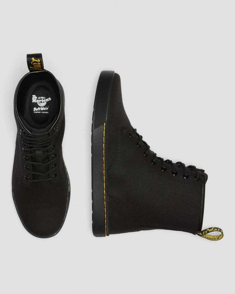 Black DR Martens Cairo Canvas Lace Up Boots | 6548UVJXL