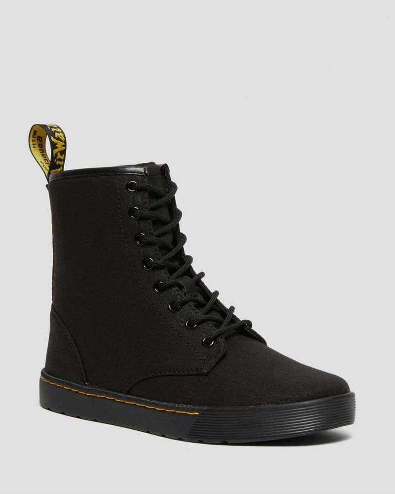 Black DR Martens Cairo Canvas Lace Up Boots | 6548UVJXL