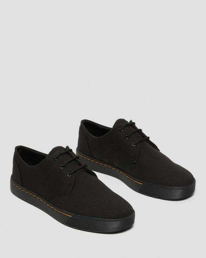 Black DR Martens Cairo Low Canvas Shoes | 3895IDPLX