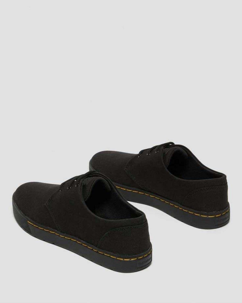 Black DR Martens Cairo Low Canvas Shoes | 3895IDPLX