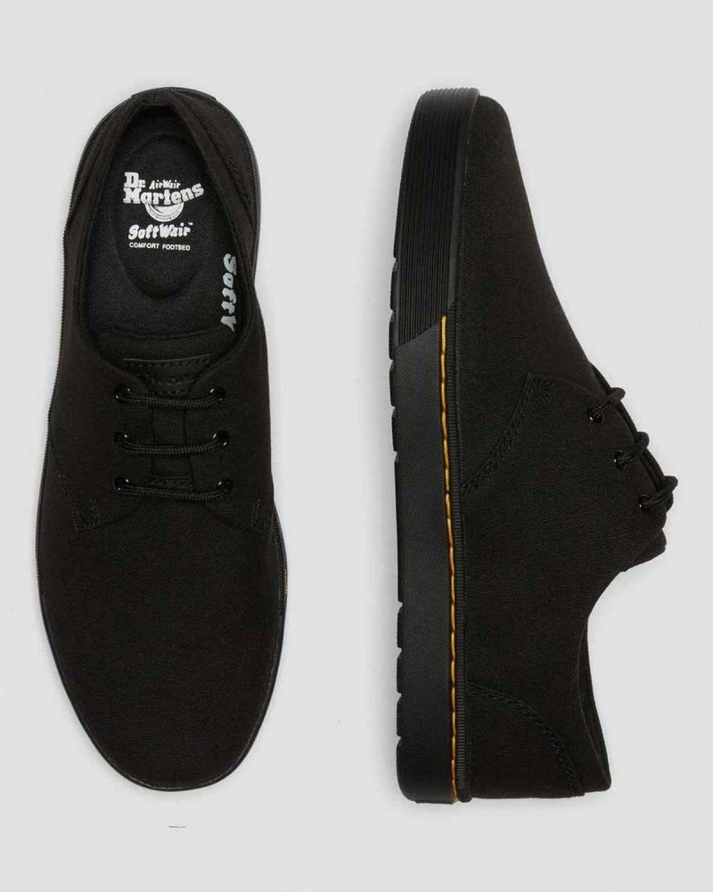 Black DR Martens Cairo Low Canvas Shoes | 3895IDPLX