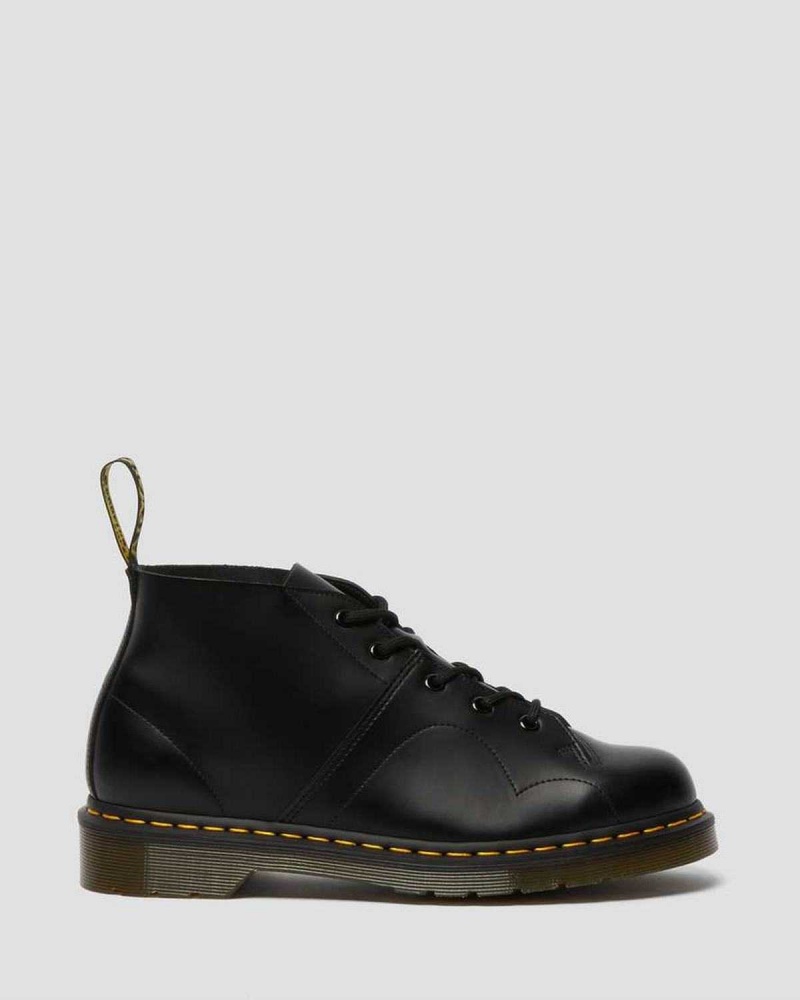 Black DR Martens Church Smooth Leather Monkey Boots | 7651WJBOY