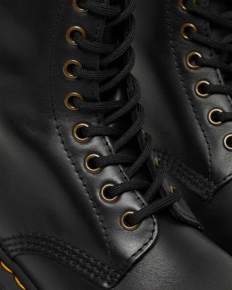 Black DR Martens Clemency Leather Heeled Lace Up Boots | 5487PTBYV