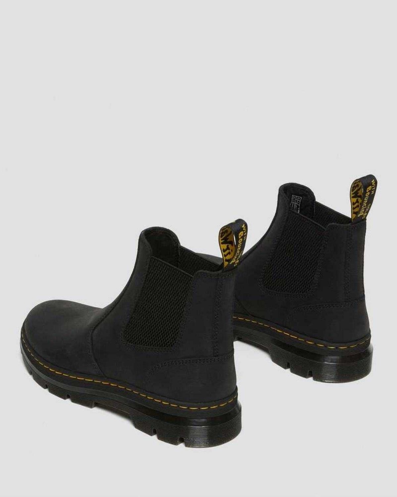 Black DR Martens Embury Leather Casual Chelsea Boots | 3297NFJTV