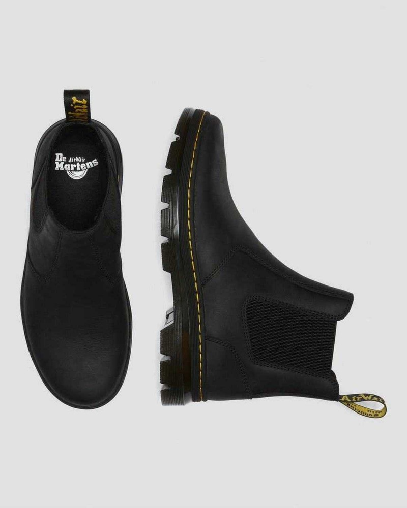 Black DR Martens Embury Leather Casual Chelsea Boots | 3297NFJTV