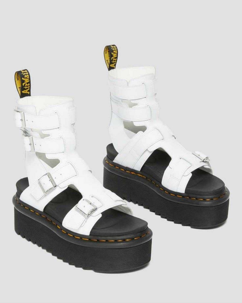 Black DR Martens Giavanna Leather Platform Gladiator Sandals | 3845XZPRE